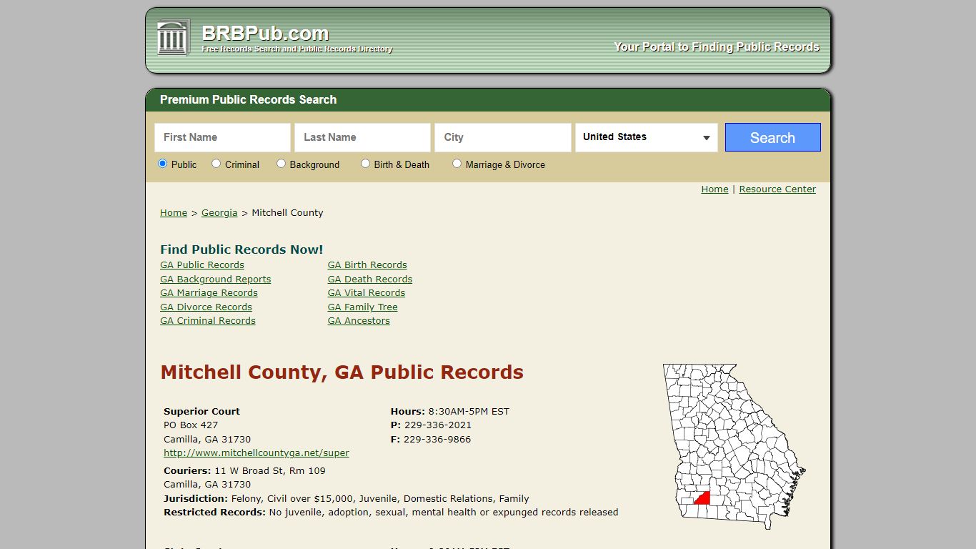 Mitchell County Public Records | Search Georgia Government ...